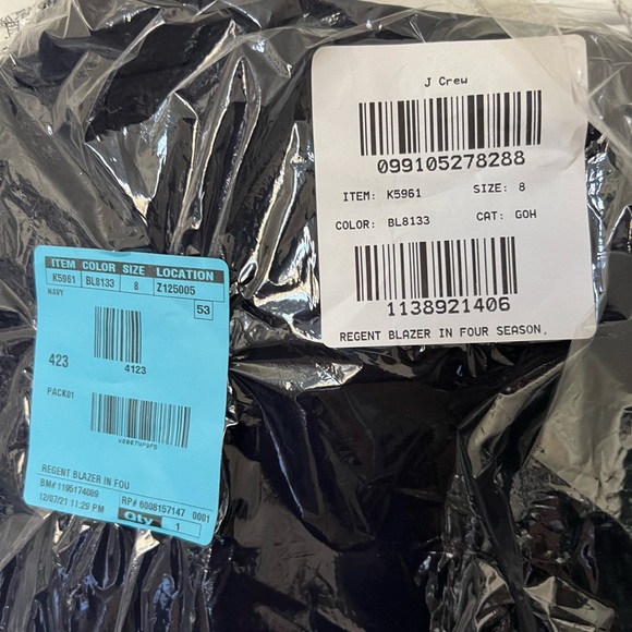 J Crew womens regent blazer with four way stretch navy blue size 8 NWT - Picture 5 of 9